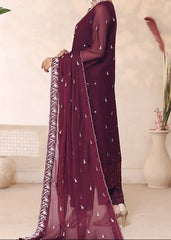 CHERRY MIST – Embroidered Chiffon Unstitched 3PC Suit.