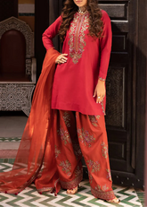 Grace S1243-Embroidered 3pc Sequence Lawn Dress With Embroidered Sequence Organza Dupatta.