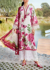 Grace S1099-Printed & Embroidered 3pc Lawn dress with Printed Chiffon Dupatta.