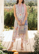 Grace S1097-Printed & Embroidered 3pc Lawn dress with Printed Chiffon Dupatta.