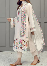 Grace S1247-Embroidered 3pc Lawn Dress With Embroidered Chiffon Dupatta.