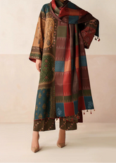 Grace W849 - Digital Printed 3pc Karandi Dress With Digital Printed Karandi Shawl.