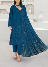 Grace S1023-Embroidered 3PC CHIKANKARI Lawn Dress With Printed Lawn Dupatta.