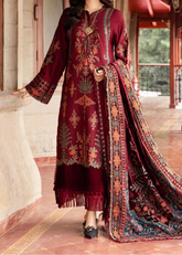 Grace W799-Embroidered 3pc Marina Dress With Printed Shawl.