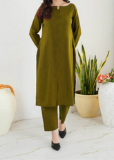 C-S 030- STITCHED 2PC DHANAK CO-ORD SET.