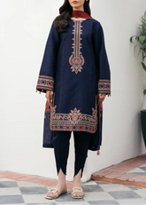 Grace S1214-Embroidered 3pc Lawn dress with Printed Munar Dupatta.