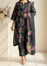 Grace W817 - Digital Printed 3pc Karandi Dress With Digital Printed Karandi Shawl.