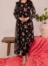 Grace W813 - Digital Printed 3pc Karandi Dress With Digital Printed Karandi Shawl.