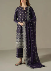 Grace S1223-Embroidered 3pc Lawn Dress With Embroidered Organza Dupatta.