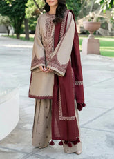 Grace S1235-Embroidered 3pc Lawn Dress With Embroidered Cotton Net Dupatta.
