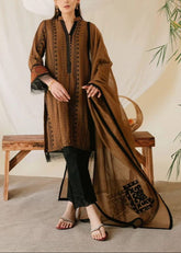 Grace S1009-Embroidered 3pc Lawn Dress with Embroidered Munar Dupatta.