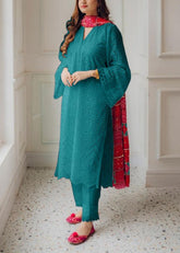 Grace S1076 Embroidered 3PC CHIKANKARI Lawn Dress With Printed Munar Dupatta.