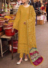 Grace S1124-Embroidered 3pc CHIKANKARI Lawn dress with Printed Munar Dupatta.