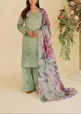 Grace S1191-Embroidered 3pc CHICKANKARI Lawn Dress With Printed Munar Dupatta.