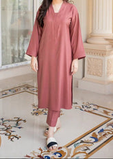 C-S 022- STITCHED 2PC DHANAK CO-ORD SET.