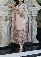 Old Rose– Embroidered Chiffon Unstitched 3Pc Suit.