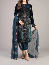 Grace S70 - Embroidered 3pc lawn dress with Embroidered chiffon dupatta.