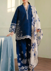 Grace S1252-Embroidered 3pc Lawn Dress With Printed Munar Dupatta.