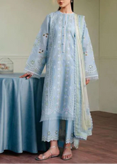 Grace S1111-Embroidered 3pc CHIKANKARI Lawn dress with Printed Munar Dupatta.