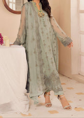 CADET GRAY– Embroidered Chiffon Unstitched 3Pc Suit.