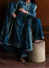 Grace W859-Embroidered 3pc Marina Dress With Embroidered Marina Shawl.