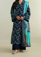 Grace W862-Embroidered 3pc Marina Dress With Printed Shawl.