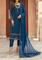 ESHAL– Embroidered Chiffon Unstitched 3Pc Suit.