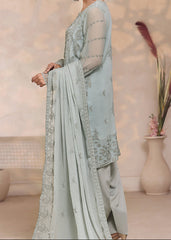 OLIVE WISPER – Embroidered Chiffon Unstitched 3PC Suit.