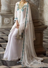 Grace Z-(Daisy White) -Stitched Embroidered chiffon 3Pc Suit