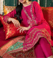 Grace Z-(W624)- Stitched Embroidered 2Pc marina Dress.
