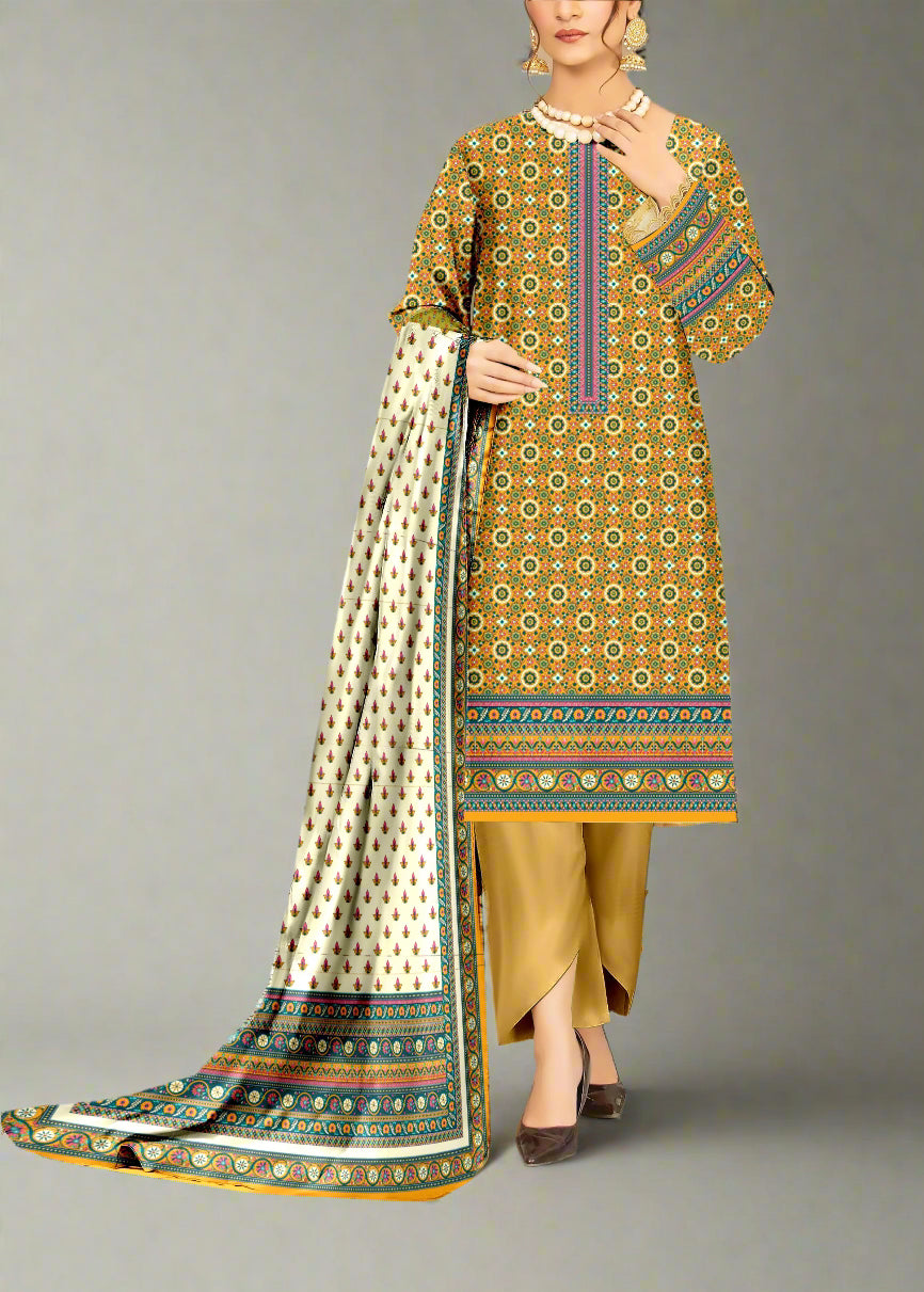 Grace S1038-Digital Printed 3pc Lawn Dress with Digital Printed Lawn Dupatta.