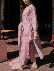 Grace S1098-Printed & Embroidered 3pc Lawn dress with Embroidered Net Dupatta.