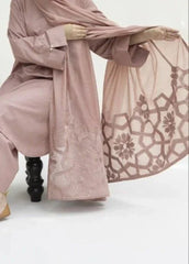 Grace Z(S1271)- Stitched Embroidered 3pc Lawn Dress With Embroidered Munar Dupatta.