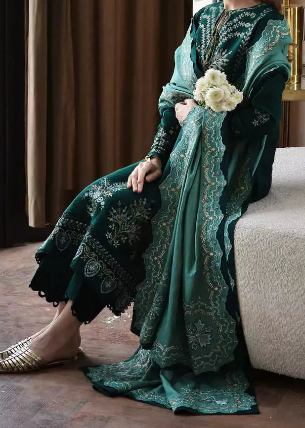 Grace W771 - Embroidered 3pc Marina Dress With Printed Shawl.