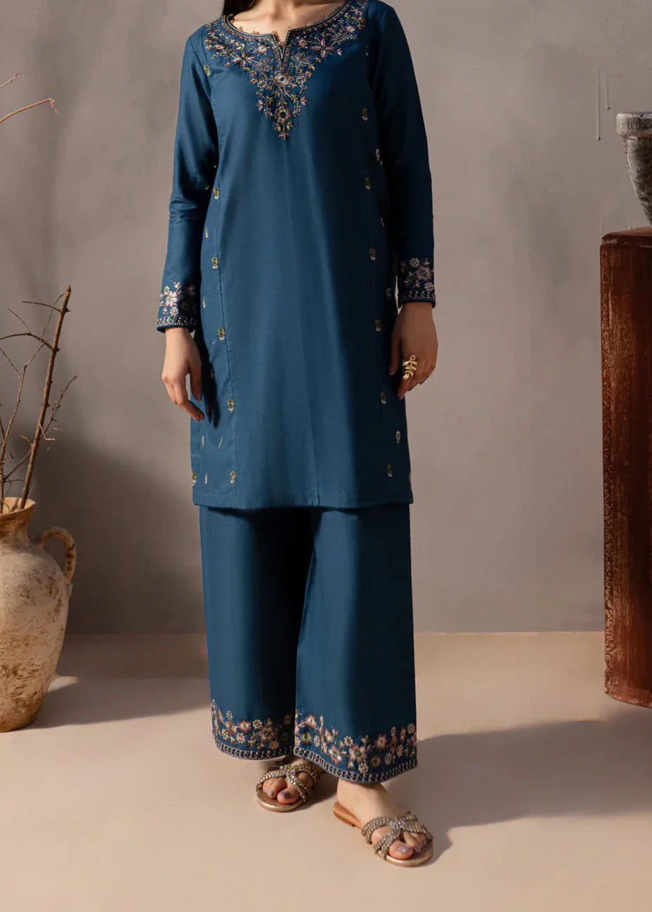Grace Z-(W733 ) - Stitched Embroidered 2PC Marina Dress