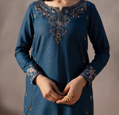 Grace Z-(W733 ) - Stitched Embroidered 2PC Marina Dress