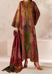 Grace W847 - Digital Printed 3pc Karandi Dress With Digital Printed Karandi Shawl.