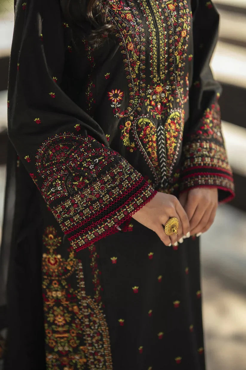 Grace Z(S1228)- Stitched Embroidered 3pc Lawn Dress With Embroidered Chiffon Dupatta.