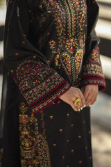 Grace Z(S1228)- Stitched Embroidered 3pc Lawn Dress With Embroidered Chiffon Dupatta.
