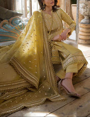 Grace S1131-Embroidered 3pc Lawn Dress With Embroidered Organza Dupatta.