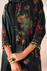 Grace W783 - Digital Printed 3pc Karandi Dress With Digital Printed Karandi Shawl.