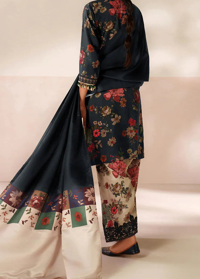 Grace W783 - Digital Printed 3pc Karandi Dress With Digital Printed Karandi Shawl.