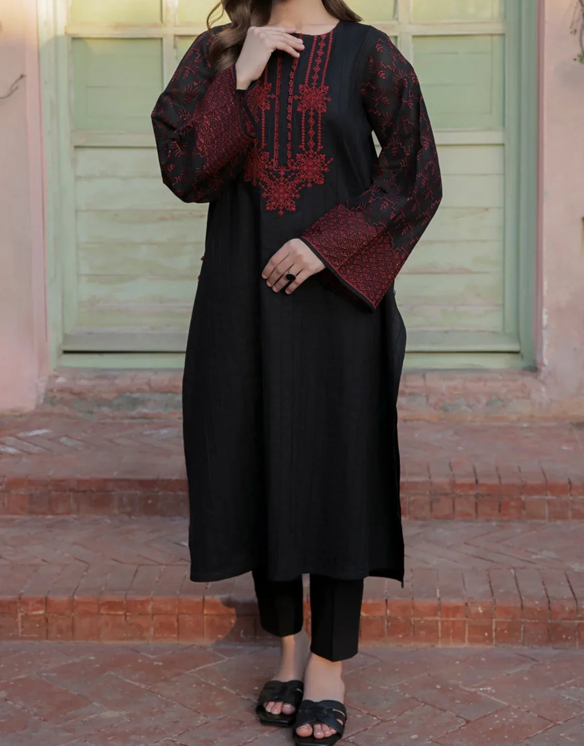 Grace Z-(S416)- Stitched Embroidered 2PC Lawn Dress.