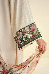Grace S1155-Embroidered 3pc Lawn Dress With Printed Munar Dupatta.