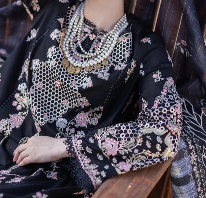 Grace Z-(S1233) - Stitched Embroidered 3pc Lawn Dress With Embroidered Munar Dupatta.