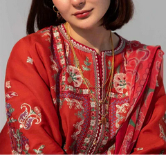 Grace Z(S1185)- Stitched Embroidered 3pc Lawn Dress With Printed Munar Dupatta.