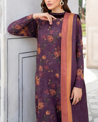 Grace W587-Printed 3pc karandi Dress With Printed karandi Shawl.