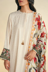 Grace Z93- Stitched Embroidered 3pc Lawn Dress With Printed Munar Dupatta.