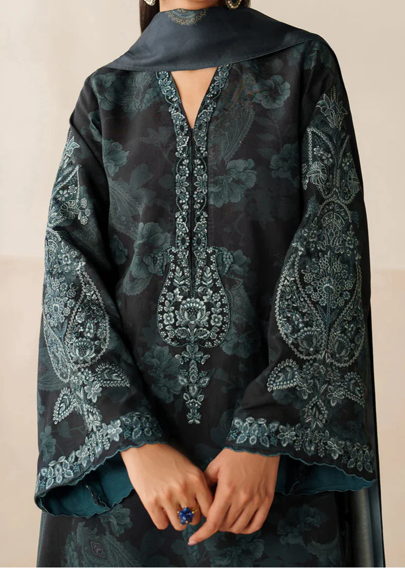 Grace W764 -Digital Printed 3pc Karandi Dress With Digital Printed Karandi Shawl.