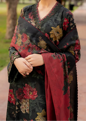 Grace W802 - Digital Printed 3pc Karandi Dress With Digital Printed Karandi Shawl.